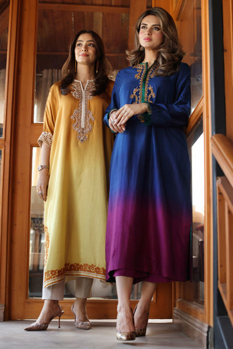 Amna (Yellow Ombre) Shirt and Pants