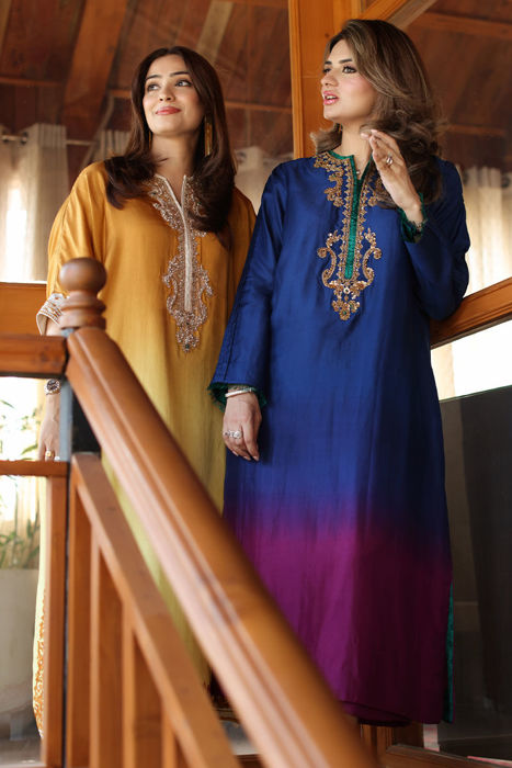 Amna (Yellow Ombre) Shirt and Pants