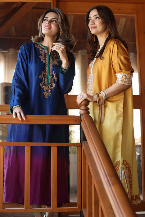 Amna (Yellow Ombre) Shirt and Pants