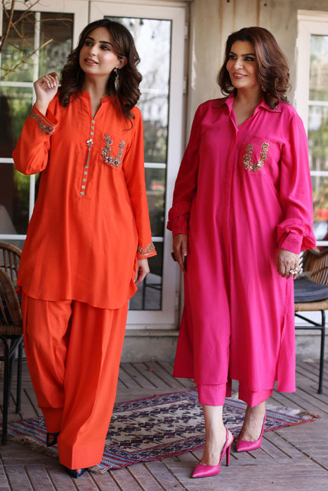 Azka (Shocking Pink) Shirt and Pants